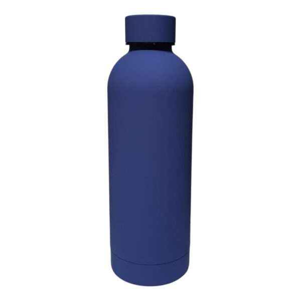 Rubber Coated Vaccum Insulated Water Bottle 500ml - Blue