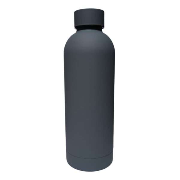 Rubber Coated Vaccum Insulated Water Bottle 500ml - Gray