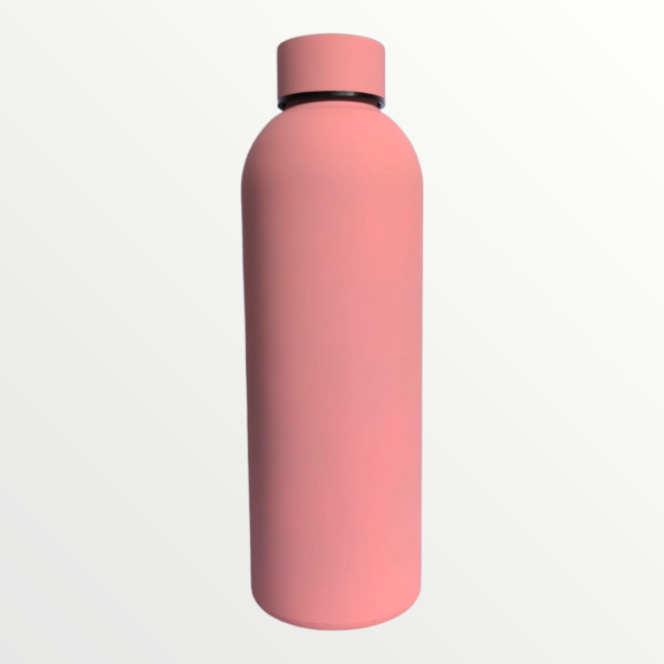 Rubber Coated Vaccum Insulated Water Bottle 500ml - Pink