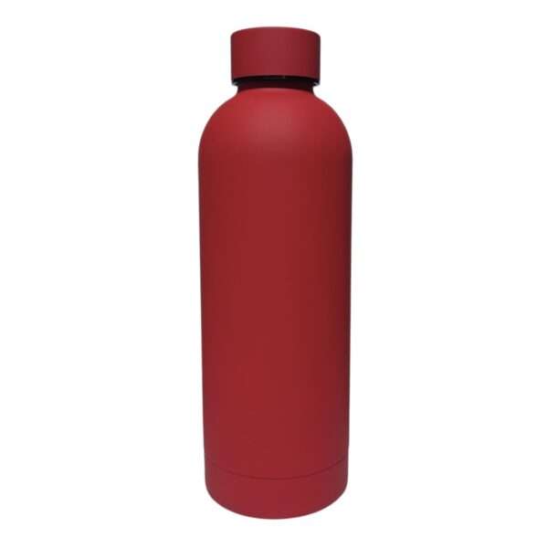 Rubber Coated Vaccum Insulated Water Bottle 500ml - Red