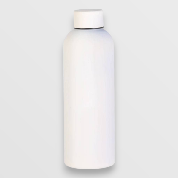 Rubber Coated Vaccum Insulated Water Bottle 500ml - White