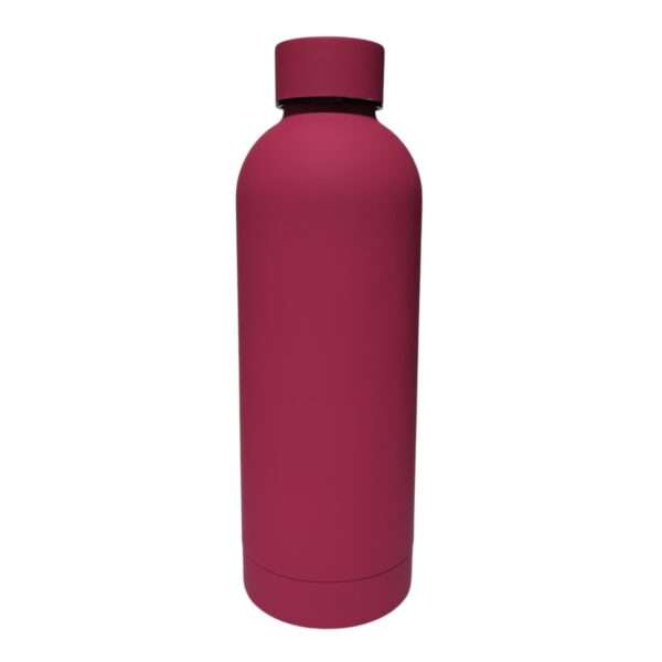 Rubber Coated Vaccum Insulated Water Bottle 500ml - Wine