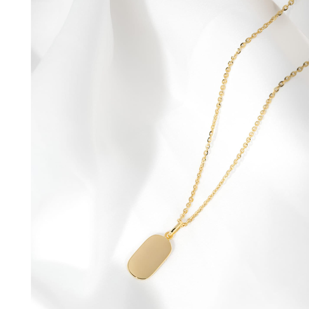 Pendent for Engrave SS Material Golden - Oval
