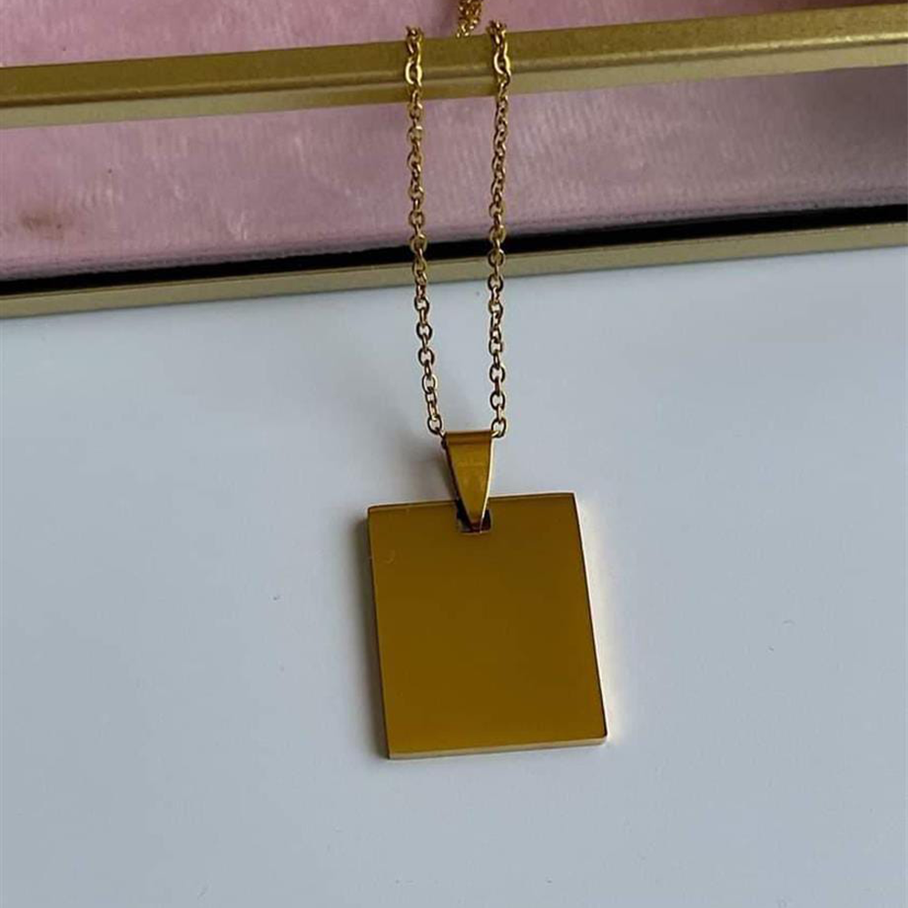 Pendent for Engrave SS Material Golden - Rectangle
