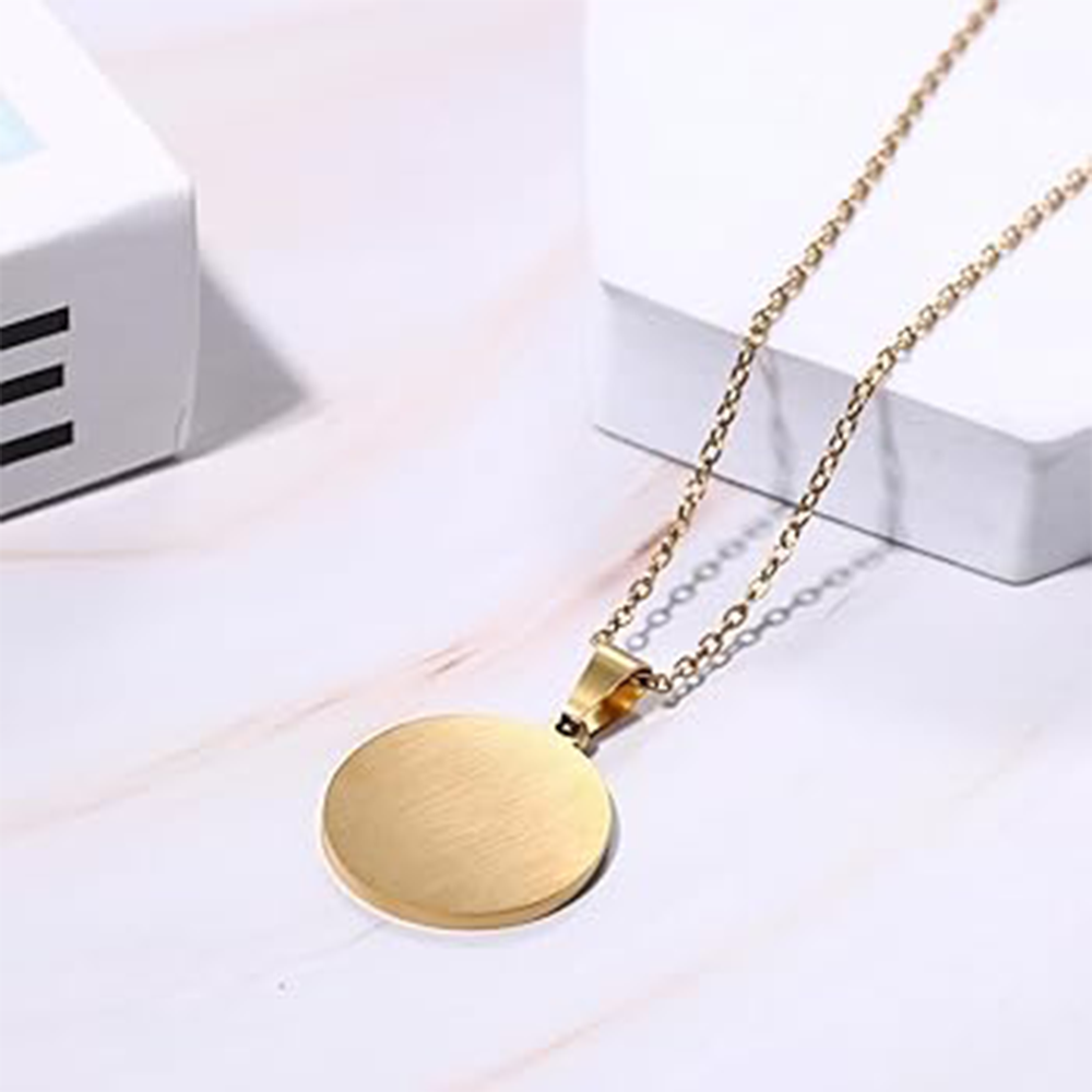Pendent for Engrave SS Material Golden - Small Round