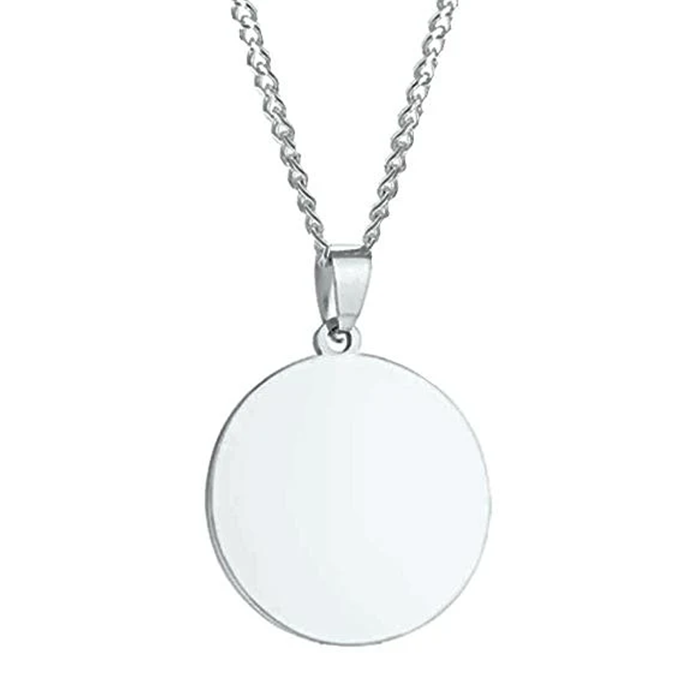 Pendent for Engrave SS Material Silver - Big Round
