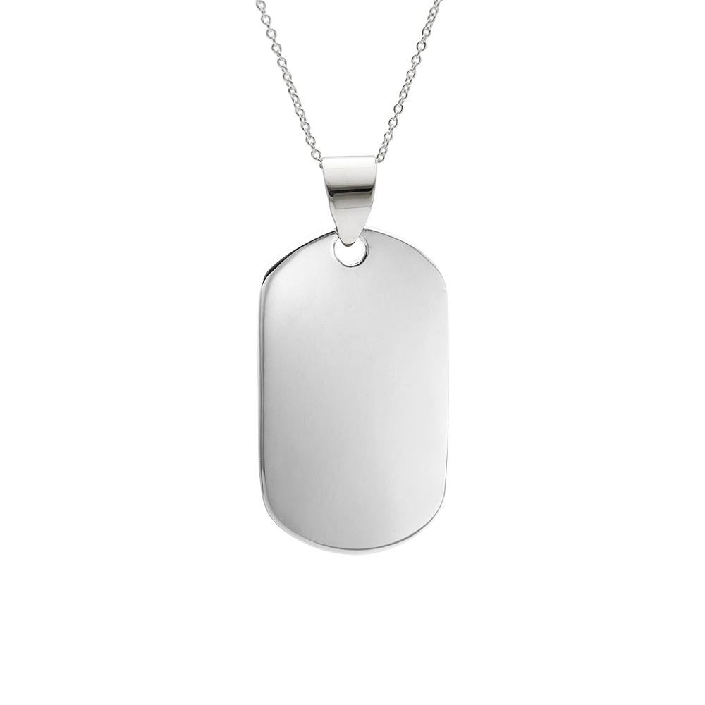 Pendent for Engrave SS Material Silver - Oval