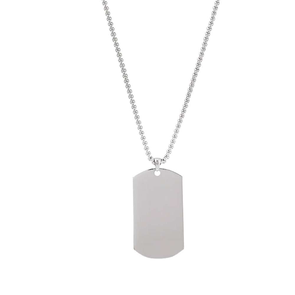 Pendent for Engrave SS Material Silver - Rectangular