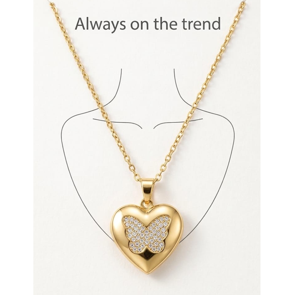 Photo Frame Golden Pendant - Butterfly