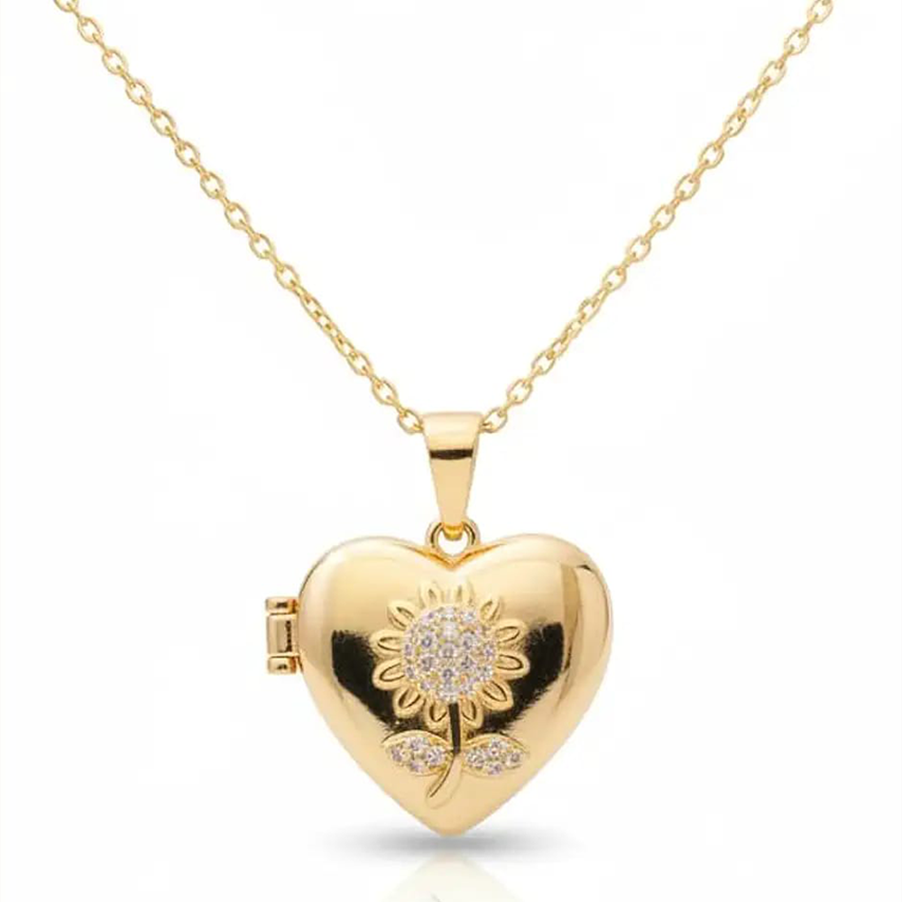 Photo Frame Golden Pendant - Flower
