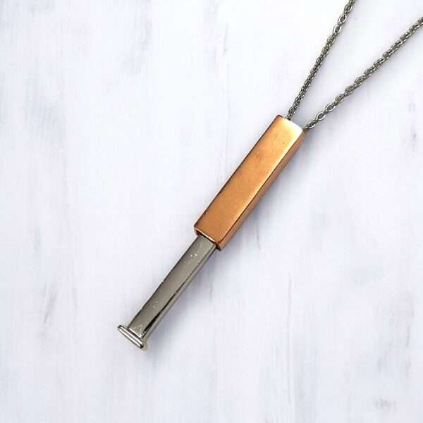 Bar Pendant Hidden Square for Engrave - RoseGold - Silver