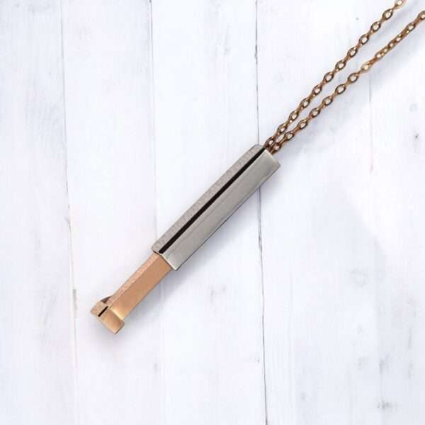 Bar Pendant Hidden Square for Engrave - Silver - RoseGold