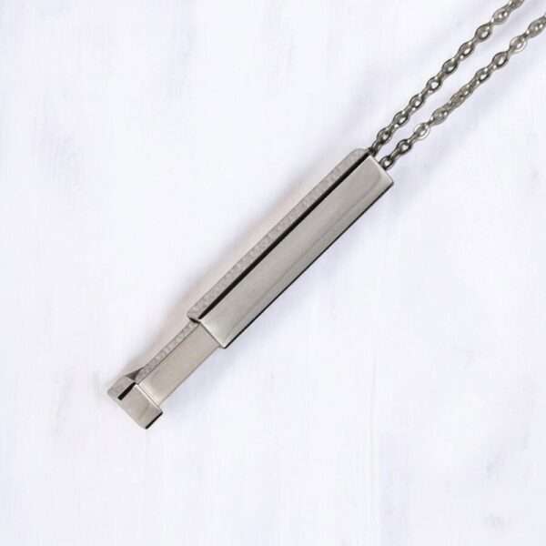 Bar Pendant Hidden Square for Engrave - Silver - Silver