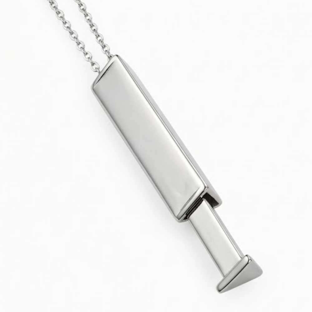 Bar Pendant Hidden Triangle for Engrave - Silver