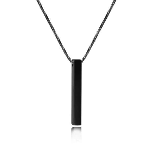 Bar Pendant Square for Engrave - BLACK