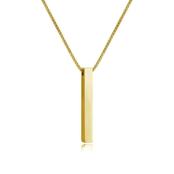 Bar Pendant Square for Engrave - GOLDEN