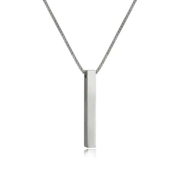Bar Pendant Square for Engrave - SILVER