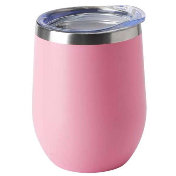 Black Stainless Steel Wine Tumbler for Engrave - Baby Pink