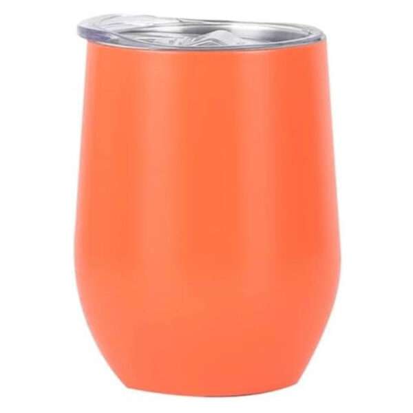 Black Stainless Steel Wine Tumbler for Engrave - Orange