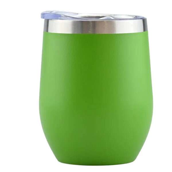 Black Stainless Steel Wine Tumbler for Engrave - Parrot Green