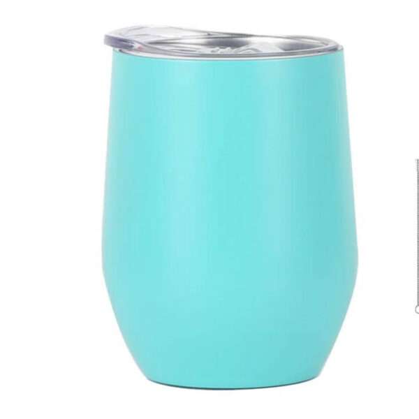 Black Stainless Steel Wine Tumbler for Engrave - Pastle Blue