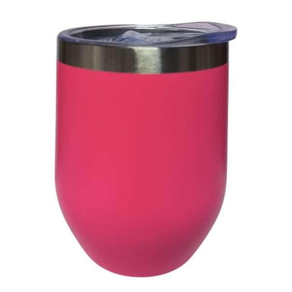 Black Stainless Steel Wine Tumbler for Engrave - Pink