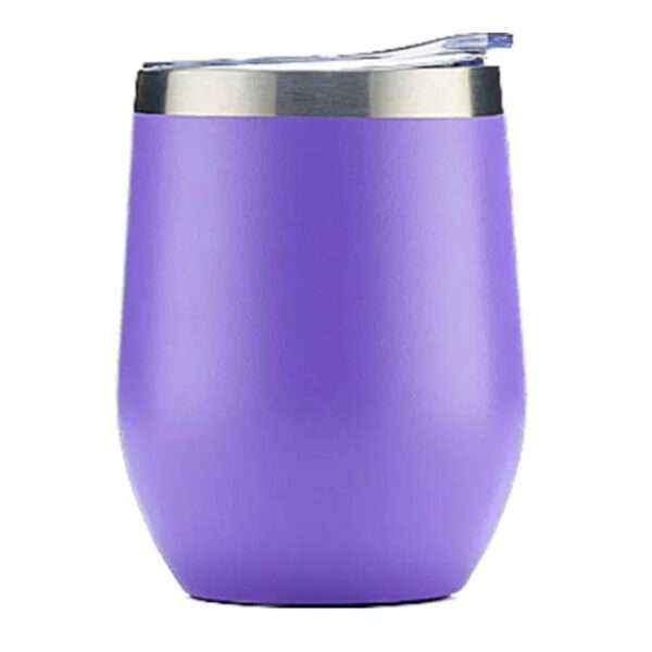 Black Stainless Steel Wine Tumbler for Engrave - Purple