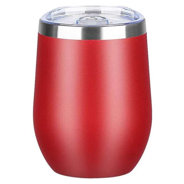 Black Stainless Steel Wine Tumbler for Engrave - Red