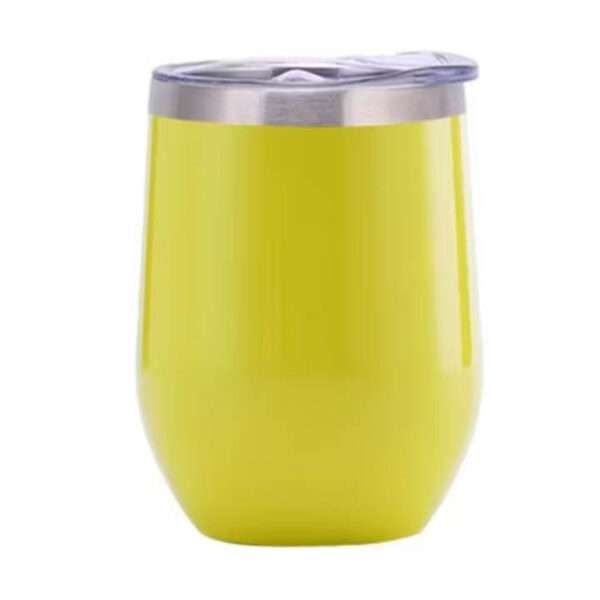 Black Stainless Steel Wine Tumbler for Engrave - Yellow