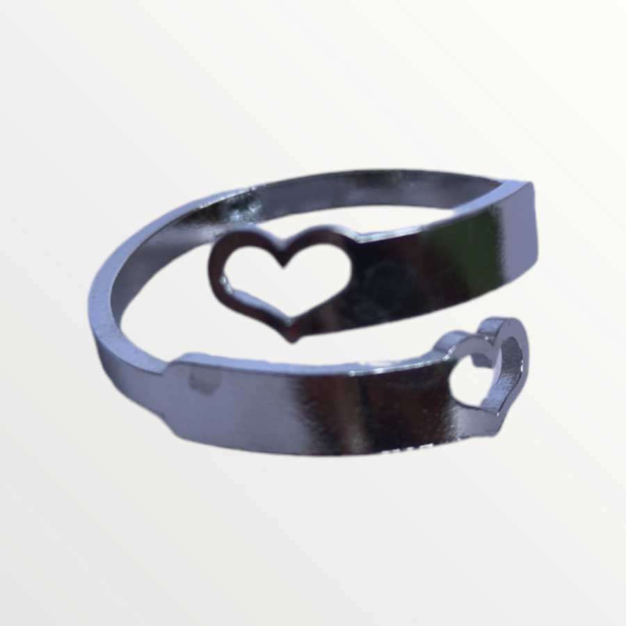 Finger Ring Heart - Silver