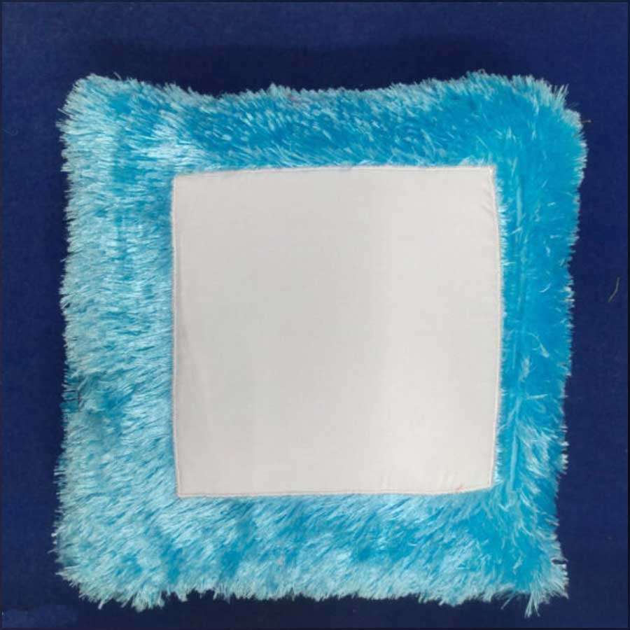 Fur Square Sublimation Pillow - Blue