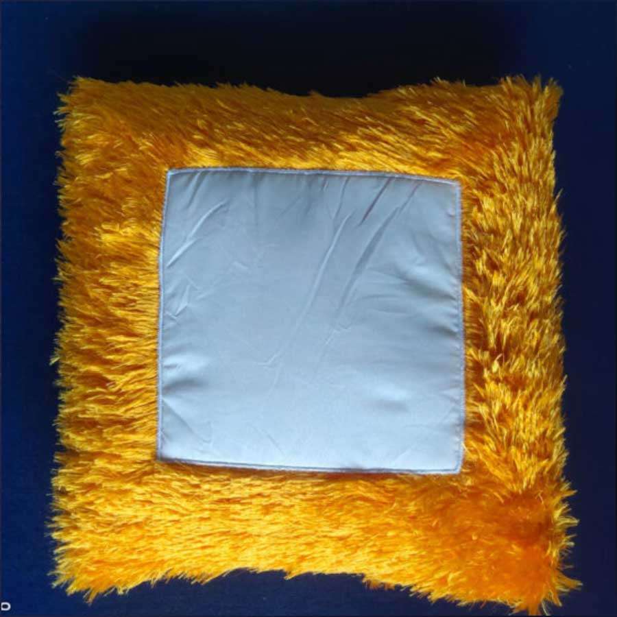 Fur Square Sublimation Pillow - Orange