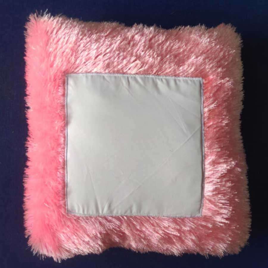 Fur Square Sublimation Pillow - Pink