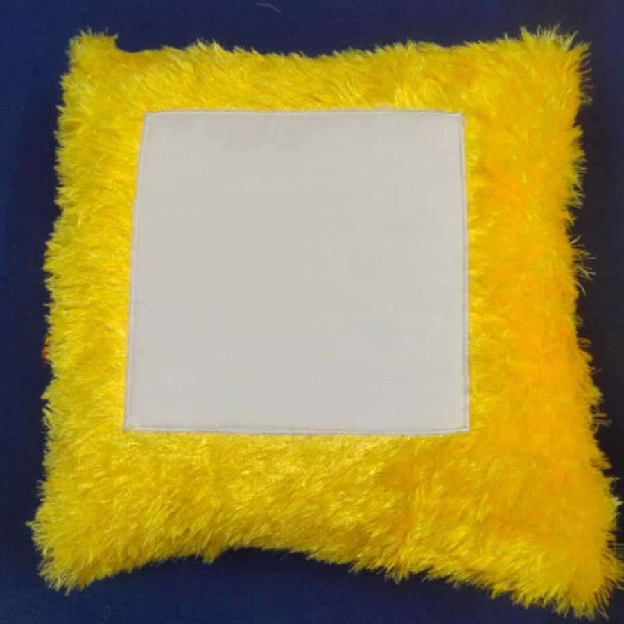 Fur Square Sublimation Pillow - Yellow