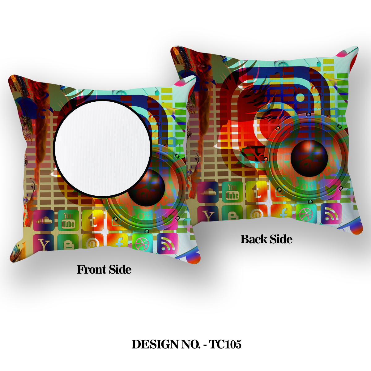Social Media Printed Pillow TC105