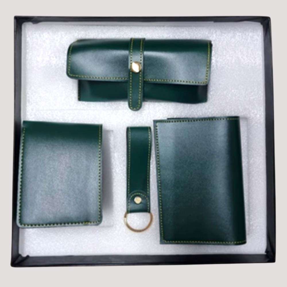 Men's 4pc blank Combo set Faux Leather - Olive