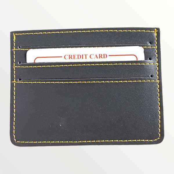 Card Holder Minimalistic Faux Leather - Gray
