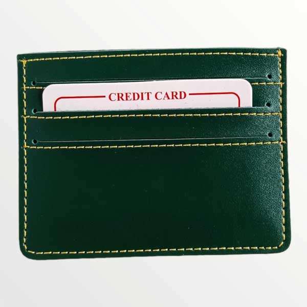Card Holder Minimalistic Faux Leather - Olive