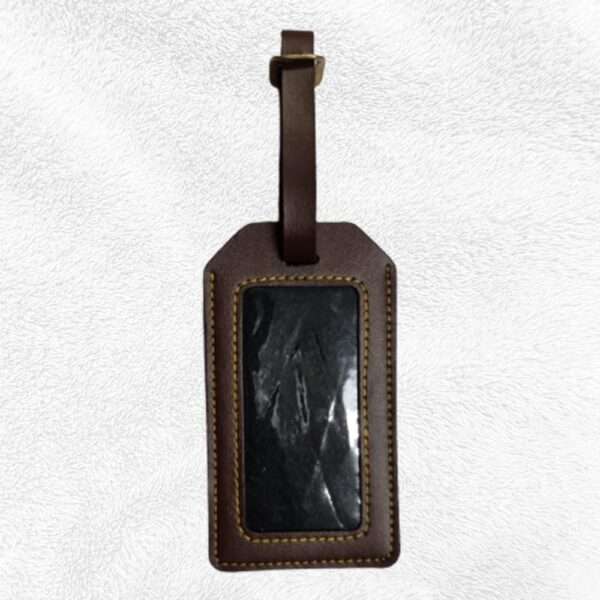 Luggage Tag Faux Leather - Brown