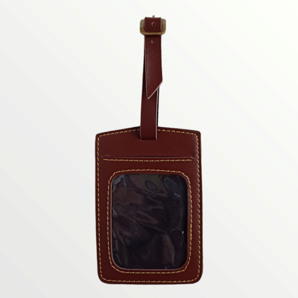 Luggage Tag Faux Leather - Brown A