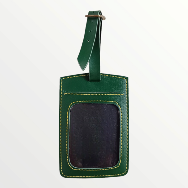 Luggage Tag Faux Leather - Olive A