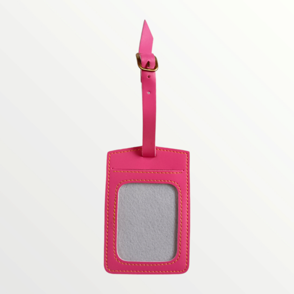 Luggage Tag Faux Leather - Pink A