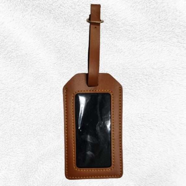 Luggage Tag Faux Leather - Tan