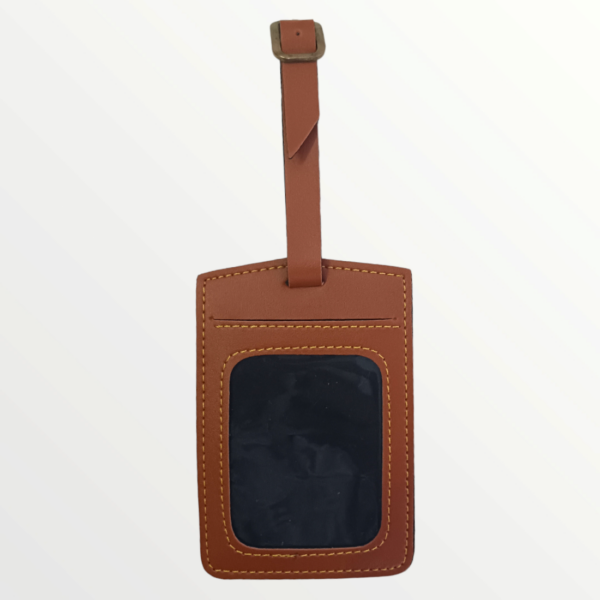 Luggage Tag Faux Leather - Tan A