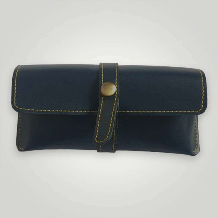 Sunglass Case Faux Leather - Blue