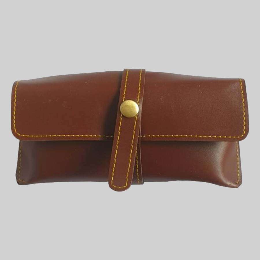 Sunglass Case Faux Leather - Brown