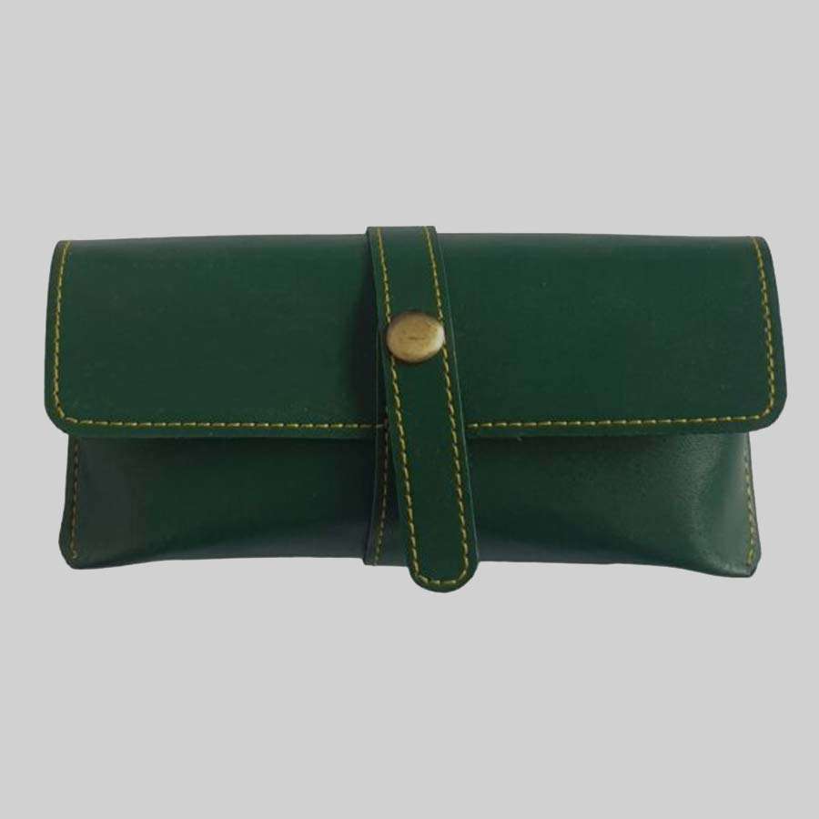 Sunglass Case Faux Leather - Olive