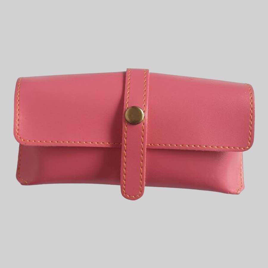 Sunglass Case Faux Leather - Pink