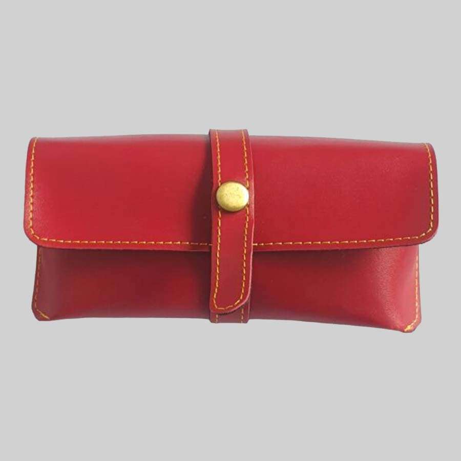 Sunglass Case Faux Leather - Wine