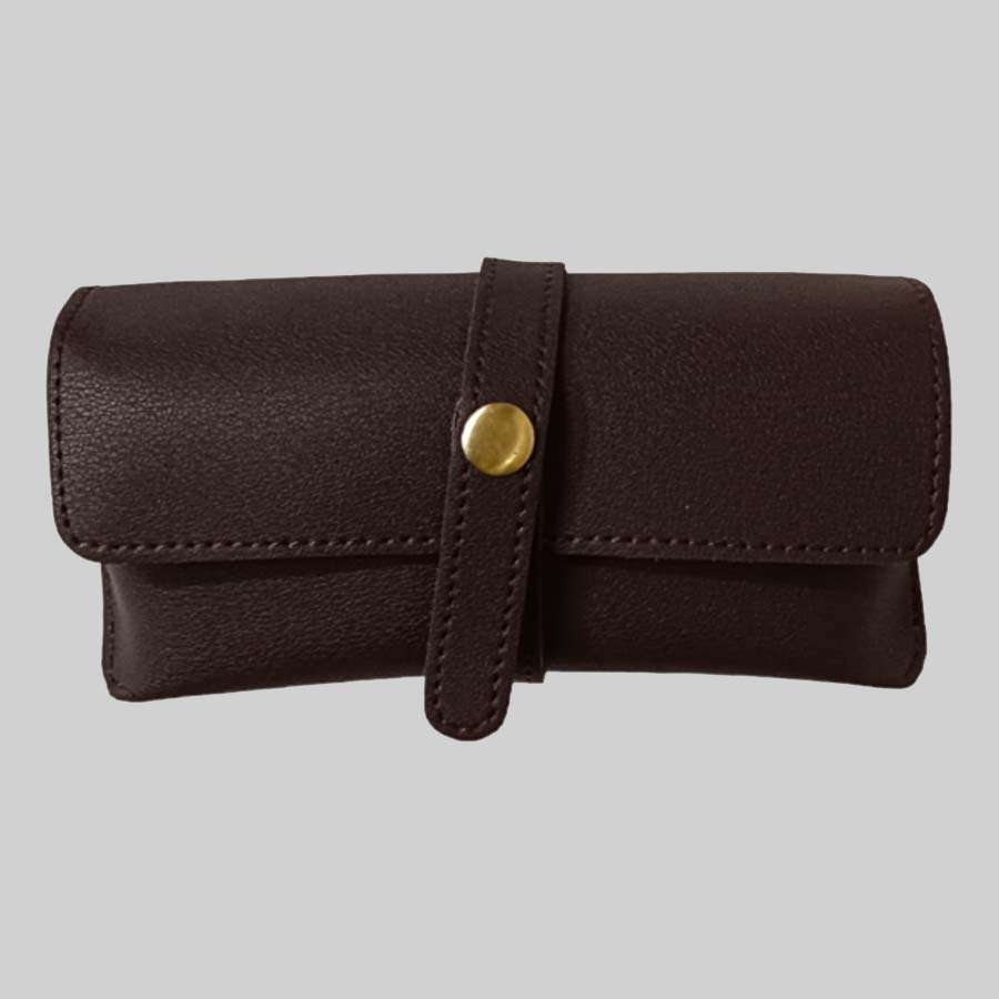 Sunglass Case Imported Leather - Brown